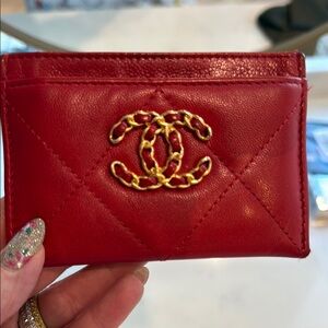Chanel Red Card Holder